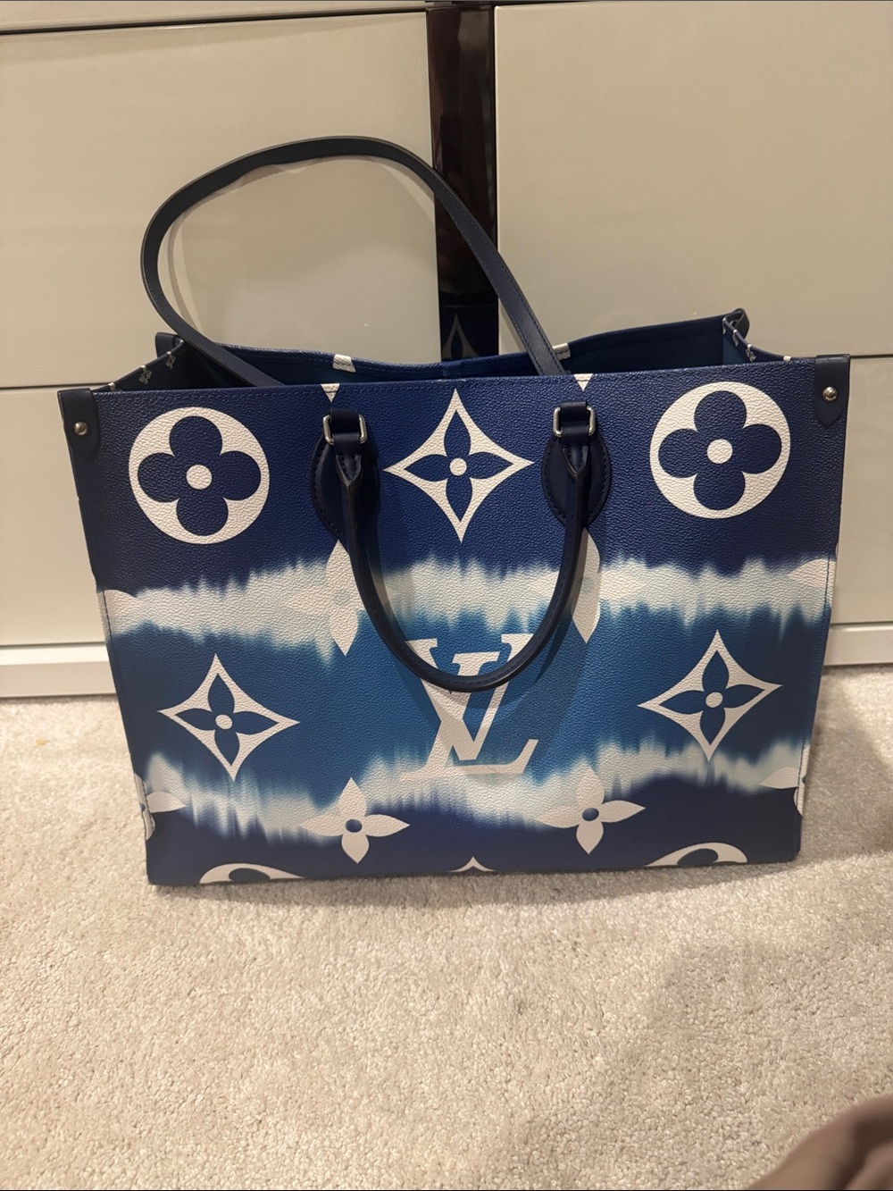 Louis Vuitton Blue and White Monogram Tie-Dye Tote